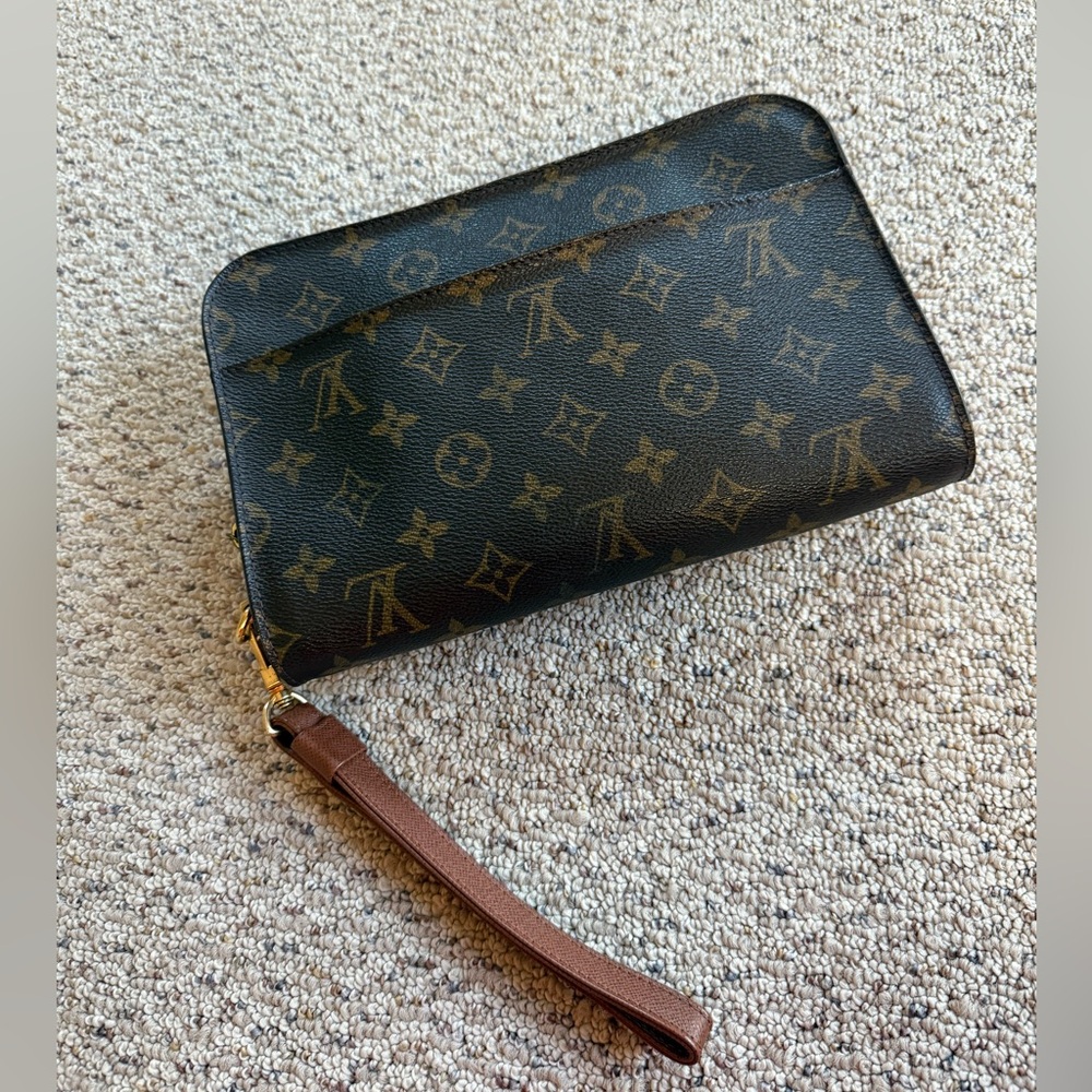 Louis Vuitton Brown and Tan Monogram Pouch